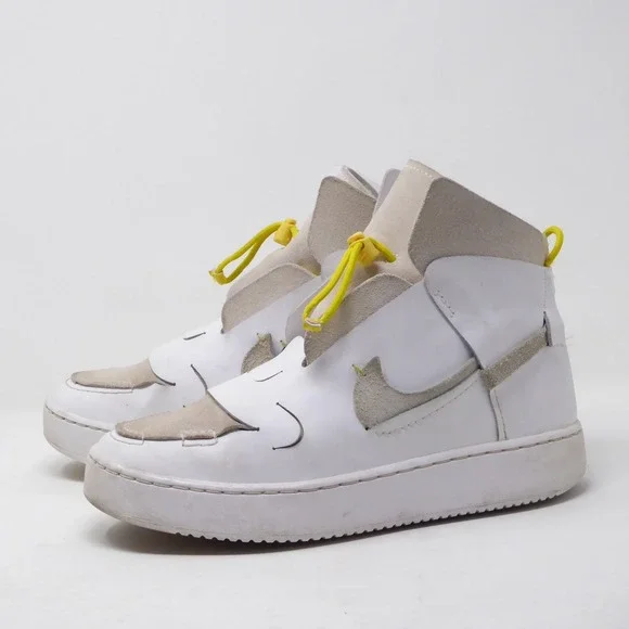 Nike Vandalised LX High Top Sneakers White Yellow Womens Size 8 BQ3610-100 - Picture 4 of 9